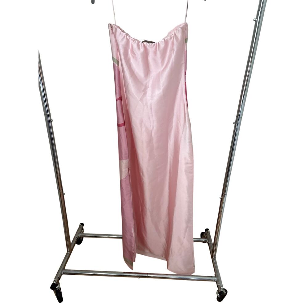 NWT Abercrombie & Fitch Pink Floral Satin Maxi Dress XS Tall Slip Dress - Picture 4 of 9